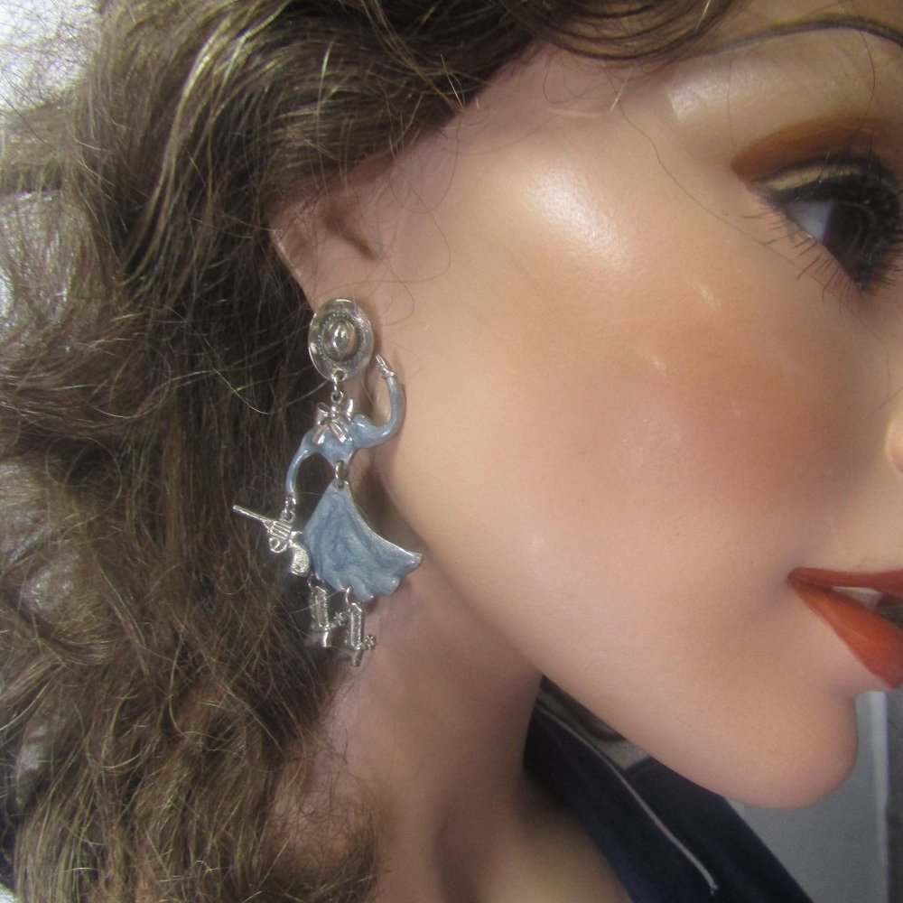 Vintage Don-Lin Articulated Cowgirl Earings